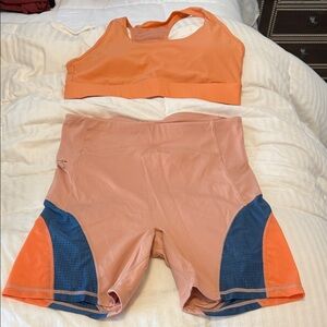 Fabletics Peach and Teal Activewear Set